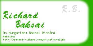 richard baksai business card