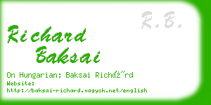 richard baksai business card